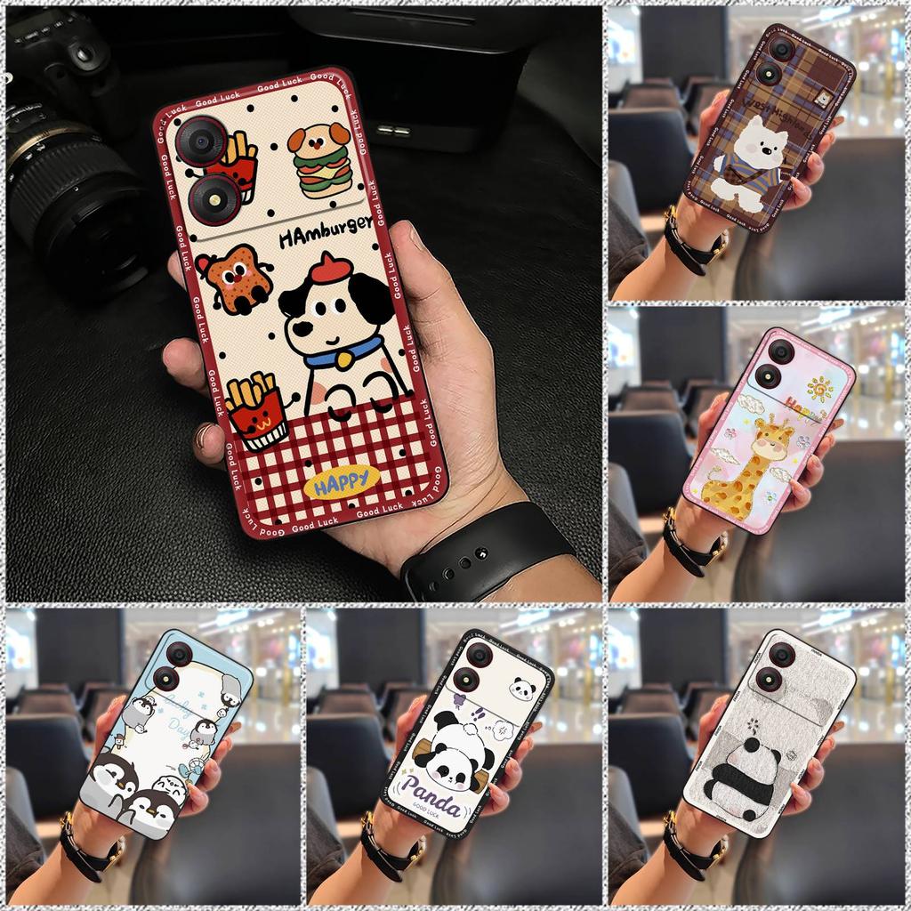 Cute Back Cover Phone Case For ZTE Blade A34 Full Wrap Phone Pouch Anti-dust Anti-knock Graffiti Fashion Design Cartoon