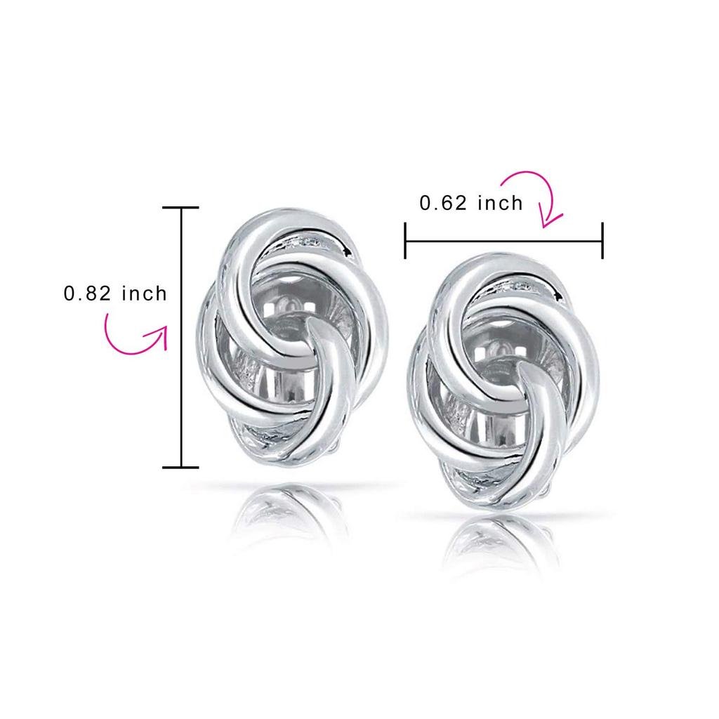14K Gold Plated Polished Brass Interlocking Love Knot Earrings [Bling Jewelry] Women's Clip-on