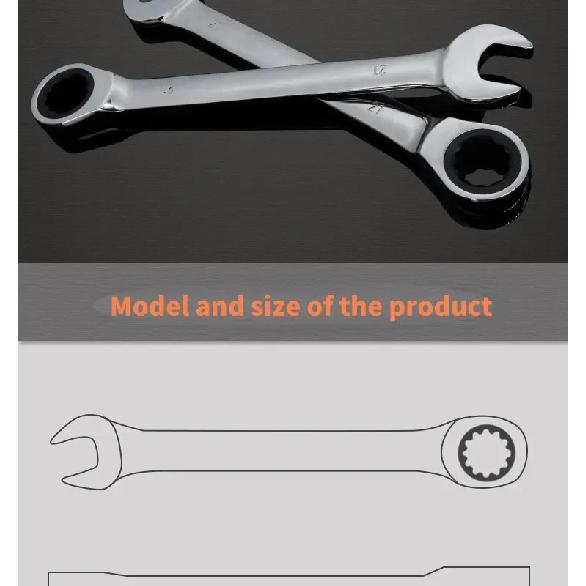 1pcs  Reversible Dual-purpose ratchet wrench Ratchet Socket Spanner Nut Repair Tools 6mm-19mm