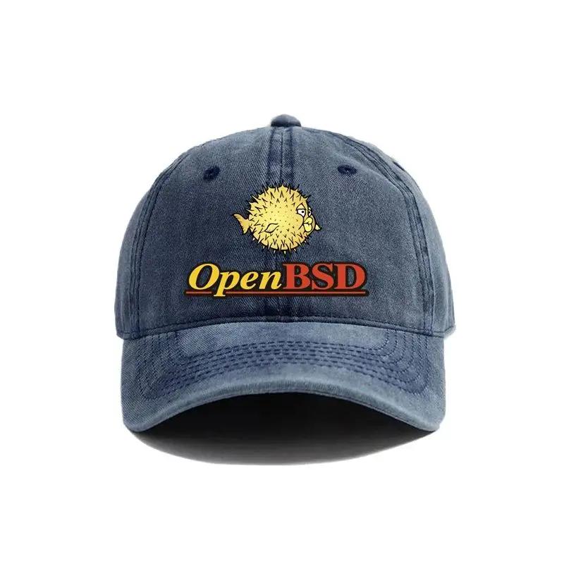 

OpenBSD Baseball Caps Distressed Hats Cap Men Women Retro Outdoor Summer Adjustable Hats Leisure Outdoor Sun Protection Adjustable
