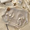 Women Solid Pure Cotton Mid Waist Antibacterial Seamless Large Size Breathable Underwear