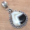 Pendant Gray Botswana Agate Gemstone Valentine'Day Ethnic Silver Jewelry 2"
