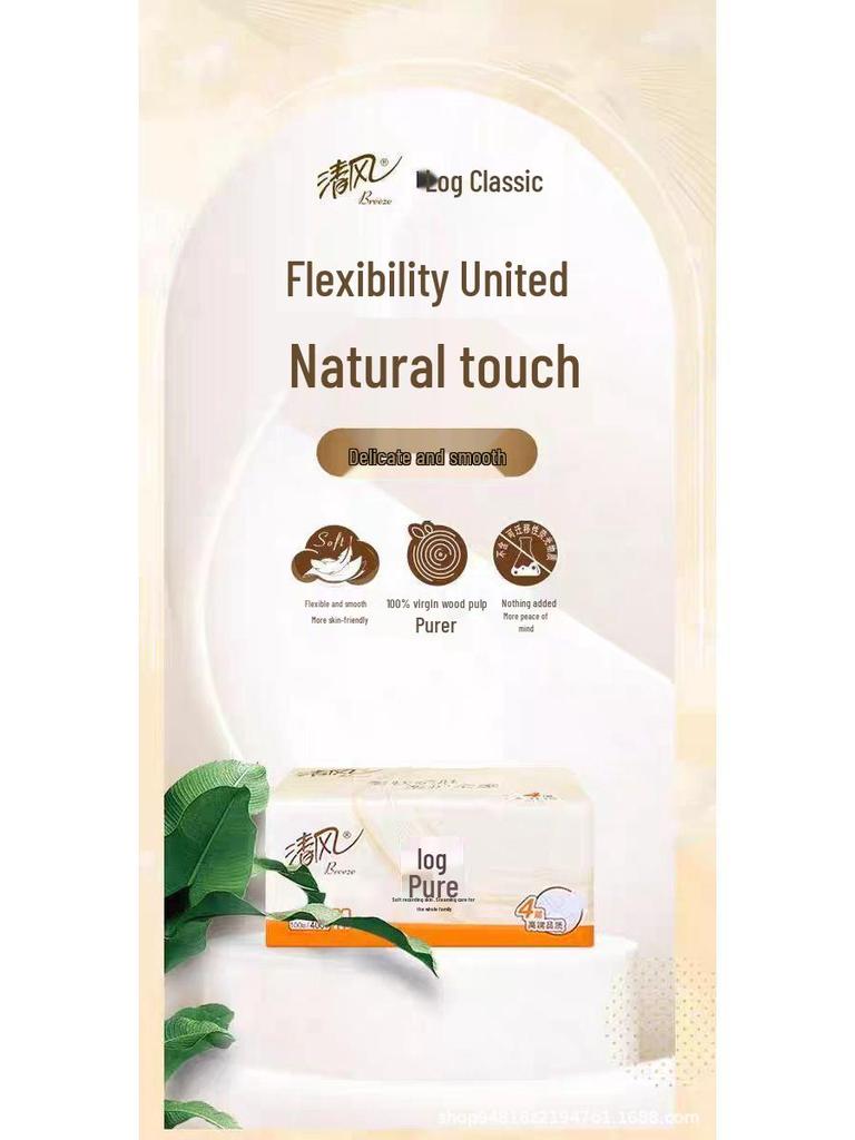 Gentle Breeze Solid Wood Facial Tissue 6-Pack Bundle, 100 Sheets, 4-Ply Napkin-Toilet Paper