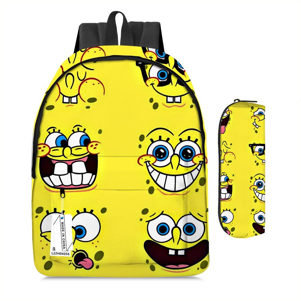 Spongebob Squarepants Children'S School Bag Male And Female Students Backpack Kindergarten Cute Cartoon Backpack Pencil Bag