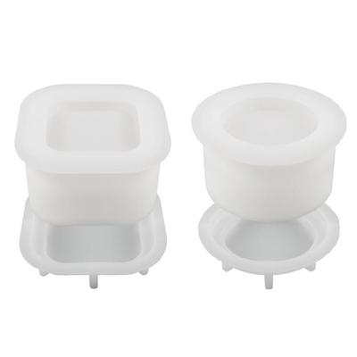 Silicone Mold for DIY Cement Cup with Crystal Effect Trendy Plaster Candle Cup