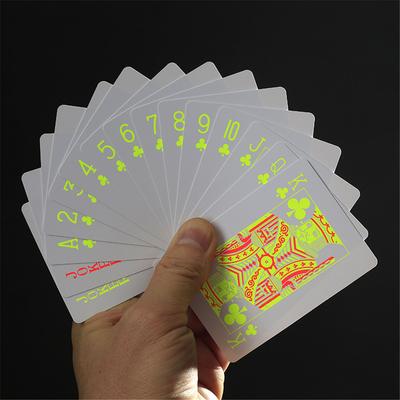 Fluoreszierende PVC-Spielkarten, magisch, wasserdicht, Poker, leuchtet im Dunkeln, für Bar, Party, KTV, Kunststoff, professionelle Pokerkarten