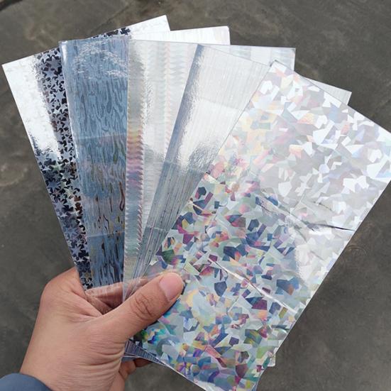 10Pcs Geometrie Muster Holographische Klebeband Film Flash Angeln Köder Aufkleber