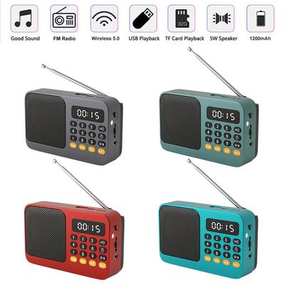New Portable Radio Small Emergency FM Radio Receiver Rechargeable Radios with LCD Display Bluetooth 5.0 Sound Box Music Player