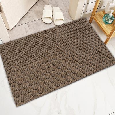 Felpudo que elimina la suciedad, base antideslizante reciclada, diseño geométrico recortable, para uso en interiores y exteriores, para cocina y garaje.