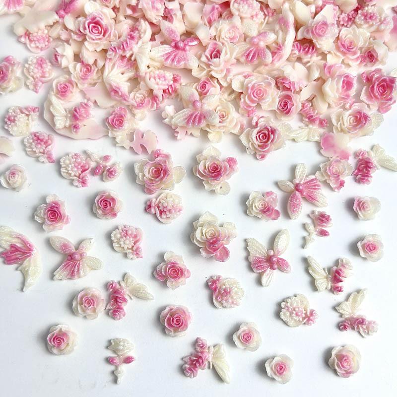 Hot-Selling Floral Color Nail Art Kit Luminous Resin Spring Fresh Nail Art Accessories