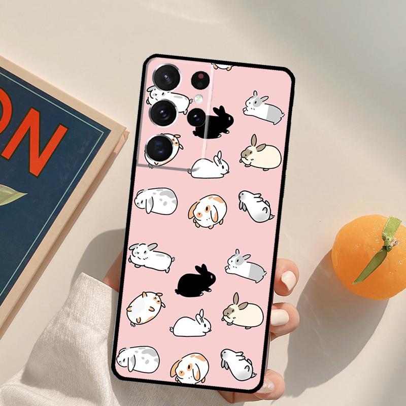 Bunny Rabbits Phone Case For Samsung Galaxy S25 S26 Ultra S24 S20 S21 S22 S23 Plus S10 S25 FE Back Cover
