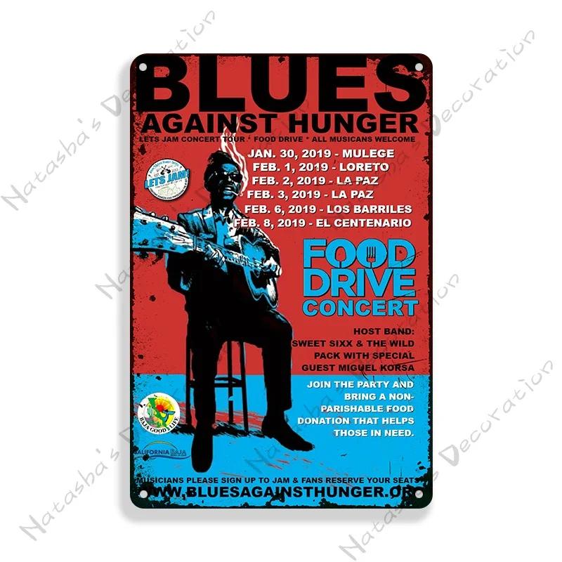 Classic Blues Metal Tin Sign Home Bar Wall Decor Signs Rusty Metal Signs Singer Metal Plaque Decorative Plate Industrial Decor