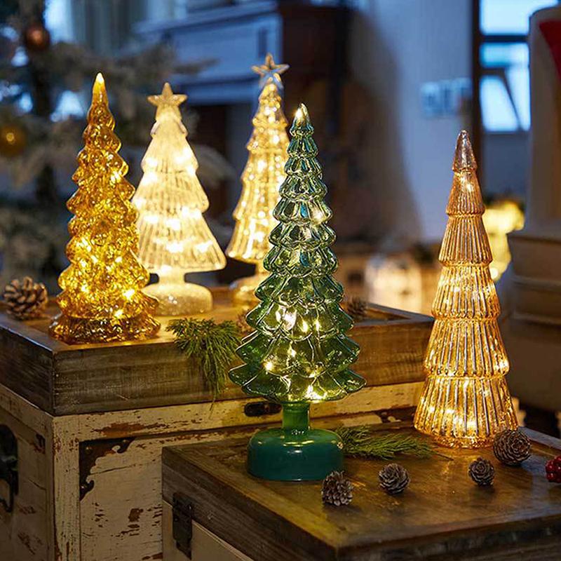 Glowing Christmas Tree Light Christmas Ornament Luminous Desktop Decoration Led Night Light Party Xmas Decor Festival Gift