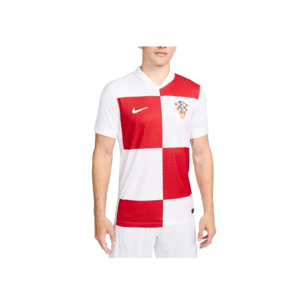 Nike Croatia 2024/25 Match Home Sweat-Wicking Short-Sleeve Football Jersey Men Tops White University-Red FV1738-100