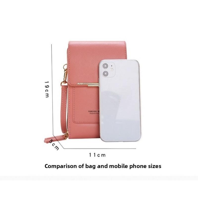 Damenmode-Handytasche mit Touchscreen, vertikale Umhängetasche, Mini-Umhängetasche, Geldbörse