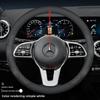 Leather Car Steering Wheel Cover for Mercedes-Benz A-class CLE-class G350 C220 C-class GLB W124 W203 W447 W212 W210 W221 W213 mo00