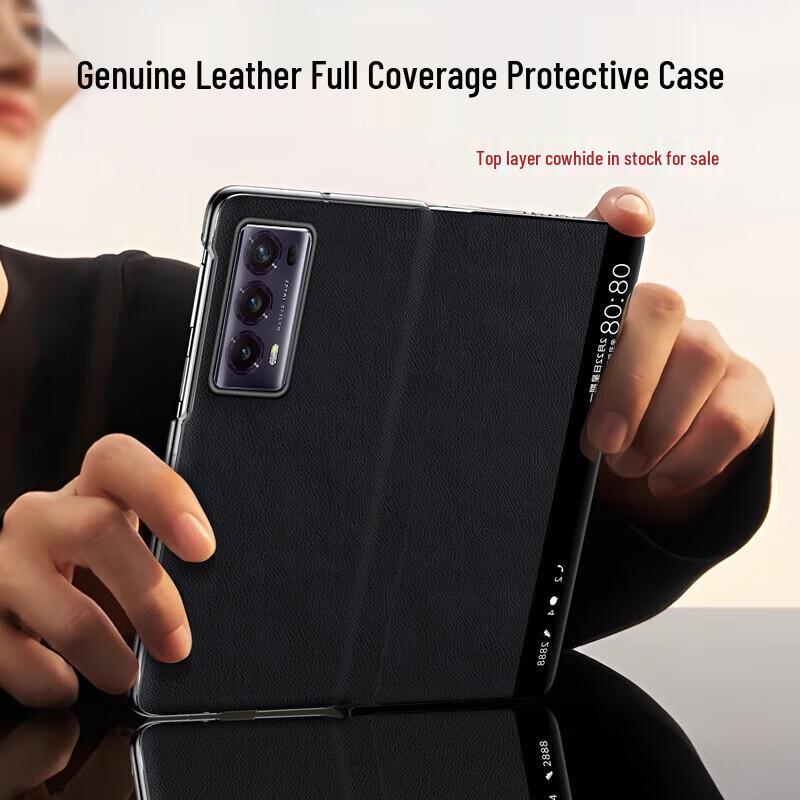 Ekakashop Genuine Leather Magnetic Flip Phone Case for Honor Magic Foldable Phones