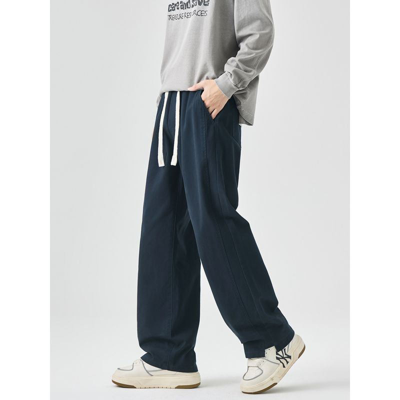 Wassup Pure Cotton Fleece-Lined Cargo Pants for Men, New Autumn and Winter American-Style Loose Straight-Leg Casual Thickened Long Pants