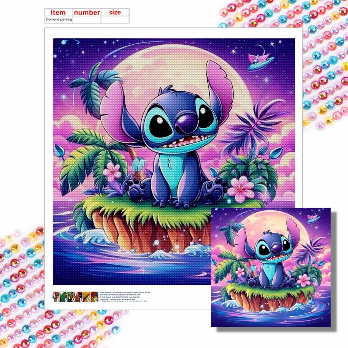 

5D DIY Diamond Painting Decorative Stitch on The Island Full Round Drill Scenery Diamond Embroidery Cross Stitch Kits Home Decor Gift Round 20x20cm