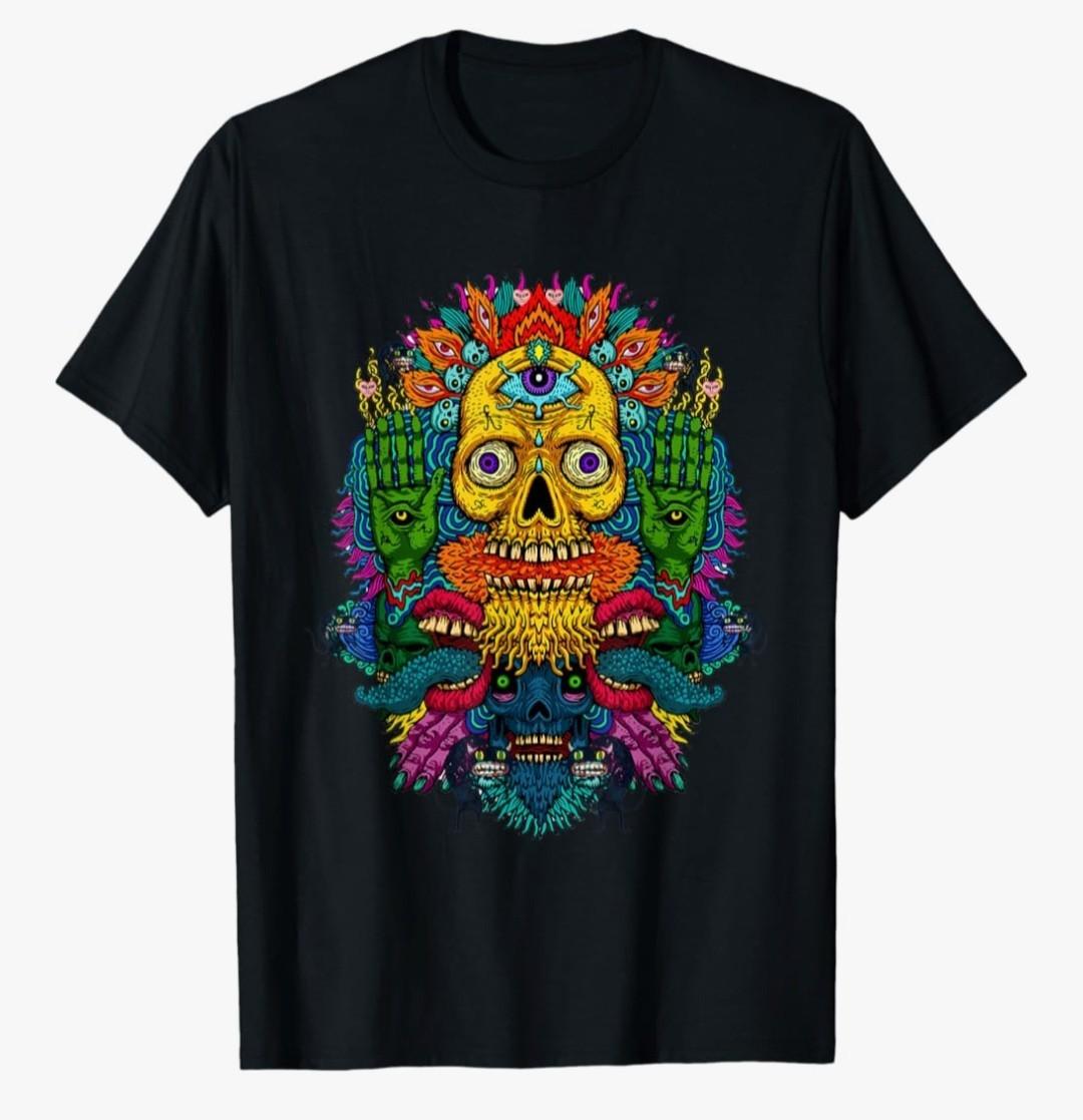 

Colorful Skull Tee T-shirt. 100% Cotton S разноцветный