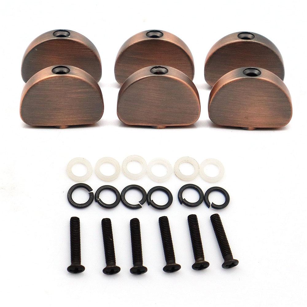 6pcs Guitar Tuners Machine Head Buttons Metal Tuning Key Half round handle Buttons Head