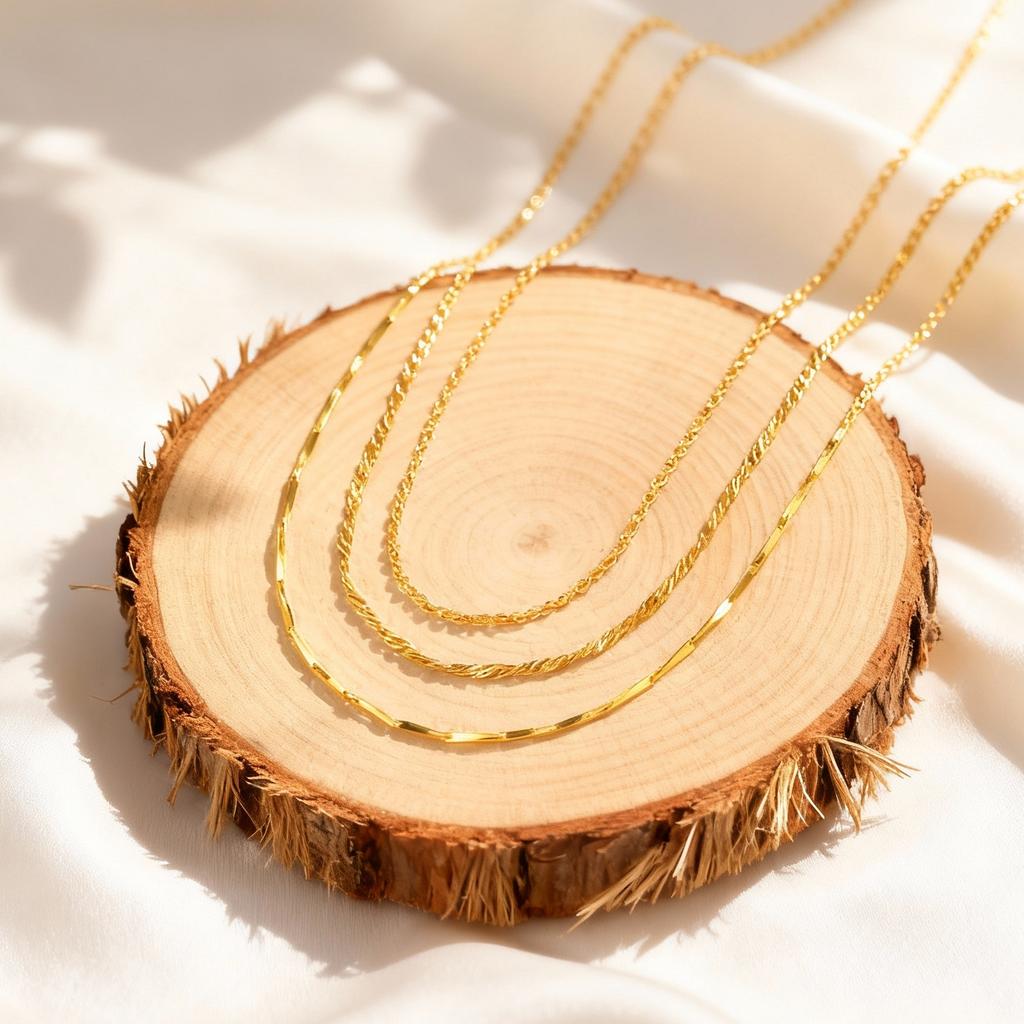 Classic Link Chain Necklaces for Women,Round Snake Chain Necklace,Water Wave Necklaces,Fashion Daily Jewelry Gifts Wholesale