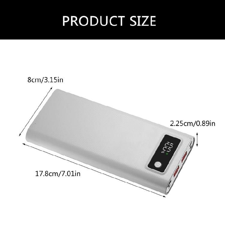 Scatola Porta Batteria 18650 Fai-da-te, Scatola Alimentatore Fai-da-te con Luci LED Supporto Custodia Funzioni di Ricarica PD/Ricarica Rapida