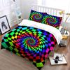 Colorful Illusion Set For Decor Exquisite Three-Piece Bedding Set Gift For Kids And Adults