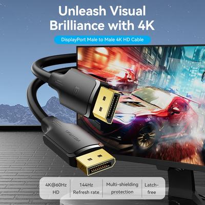 VENTION HAKBF 1m Gold Plated DisplayPort Cable 4K/60Hz DP To DP Male To Male Wire