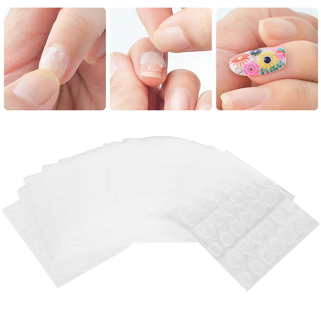 50 Sheet Waterproof DoubleSided Fake Nail Adhesive Tabs Transparent Gel Nail Tape
