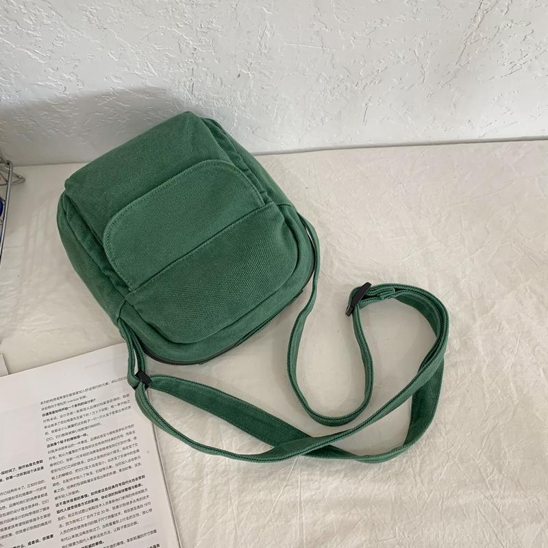 Handytasche Einfarbig Umhängetasche Canvas-Tasche Damen Schultertasche Kleine Tasche