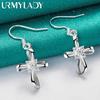 925 Sterling Silver Bowknot Zircon Earrings For Women Charm Jewelry