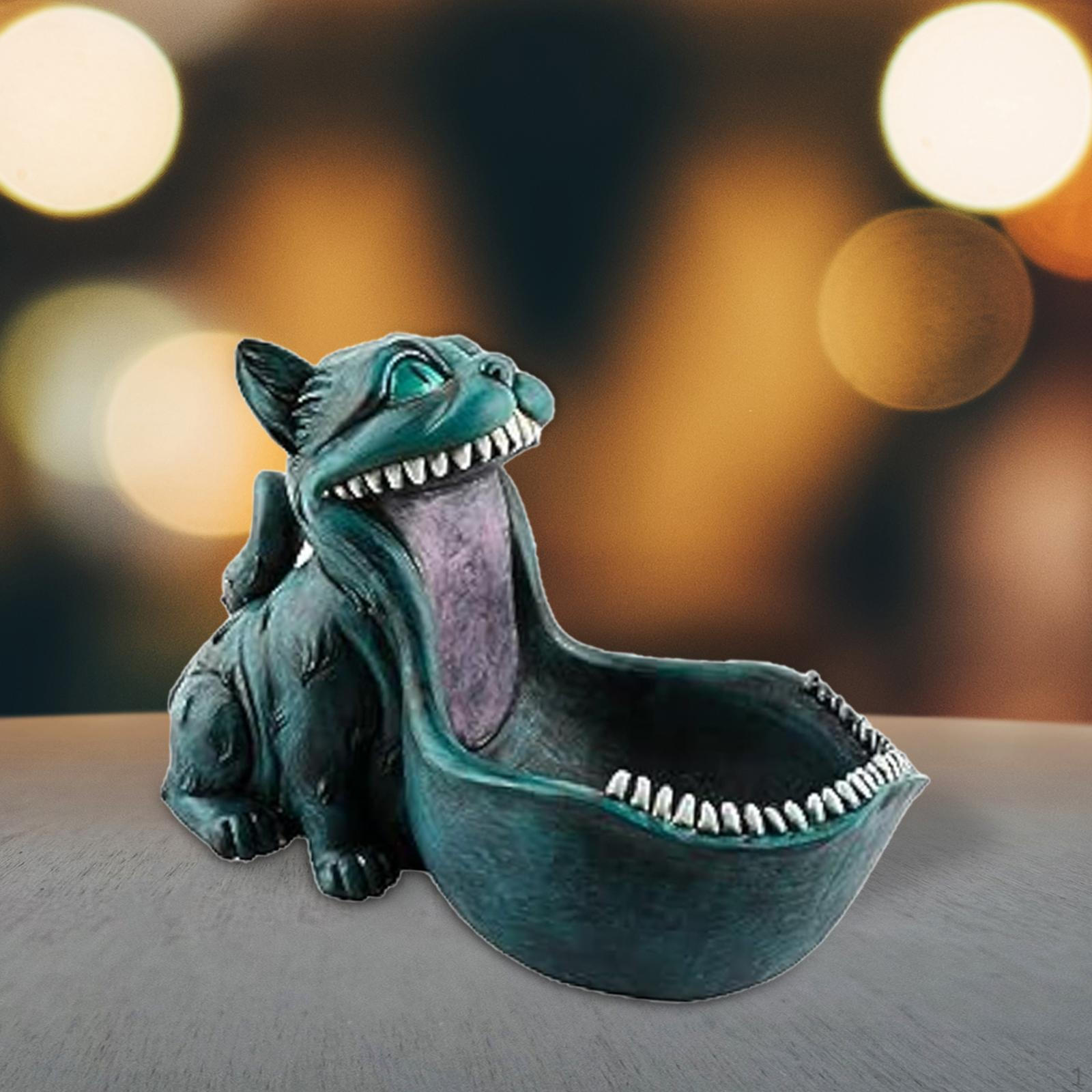 

Кошачья фигурка Ключница для дома Прихожая Скульптура с большим ртом Конфетница Blue Cat