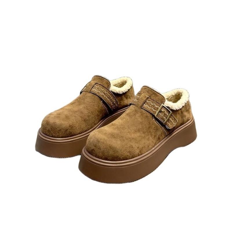 Warme Schneestiefel mit dicker Sohle und Samt für Damen, neue Winter-Baumwollschuhe mit niedrigem Schaft