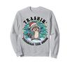 Trash Can In the Snow Cute Christmas Raccoon Santa Hat Sweatshirt