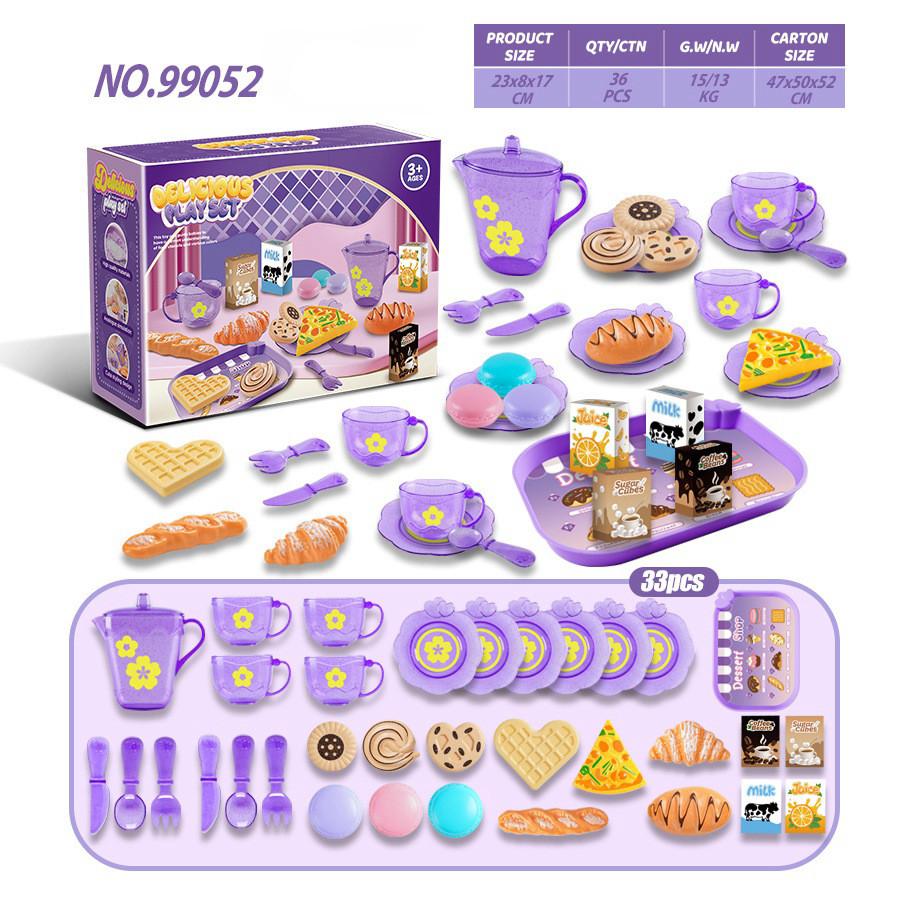 Colorful Eating Utensils Playset With Realistic Kitchen Accessories Storage Box For Children