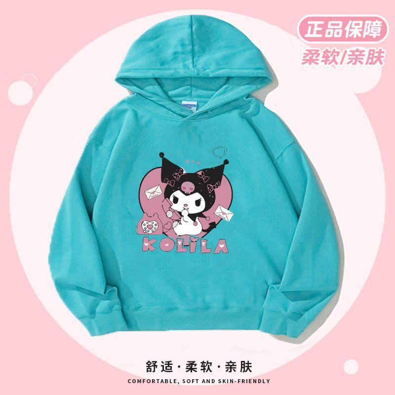 ALENA Hoodie For Kids Girls Kuromi Clothes Girls' Kuromi Hooded Sweatshirt Spring And Autumn Women's Clothing Girls Sweatshirt