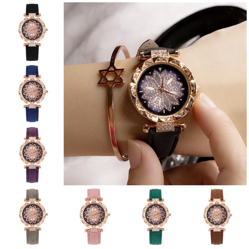 Women Leather Quartz Watch Classic Fashionable Wristwatch Accessory Gifts Girls