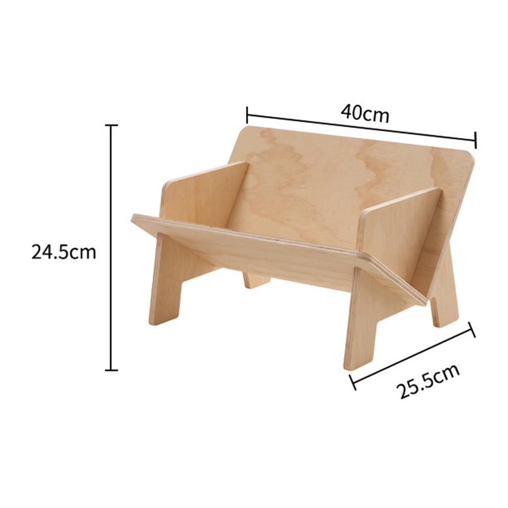 Wood Tilted Bookcase V Shaped Triangular Support Fine Polishing Tabletop Book  for Office Dormi
