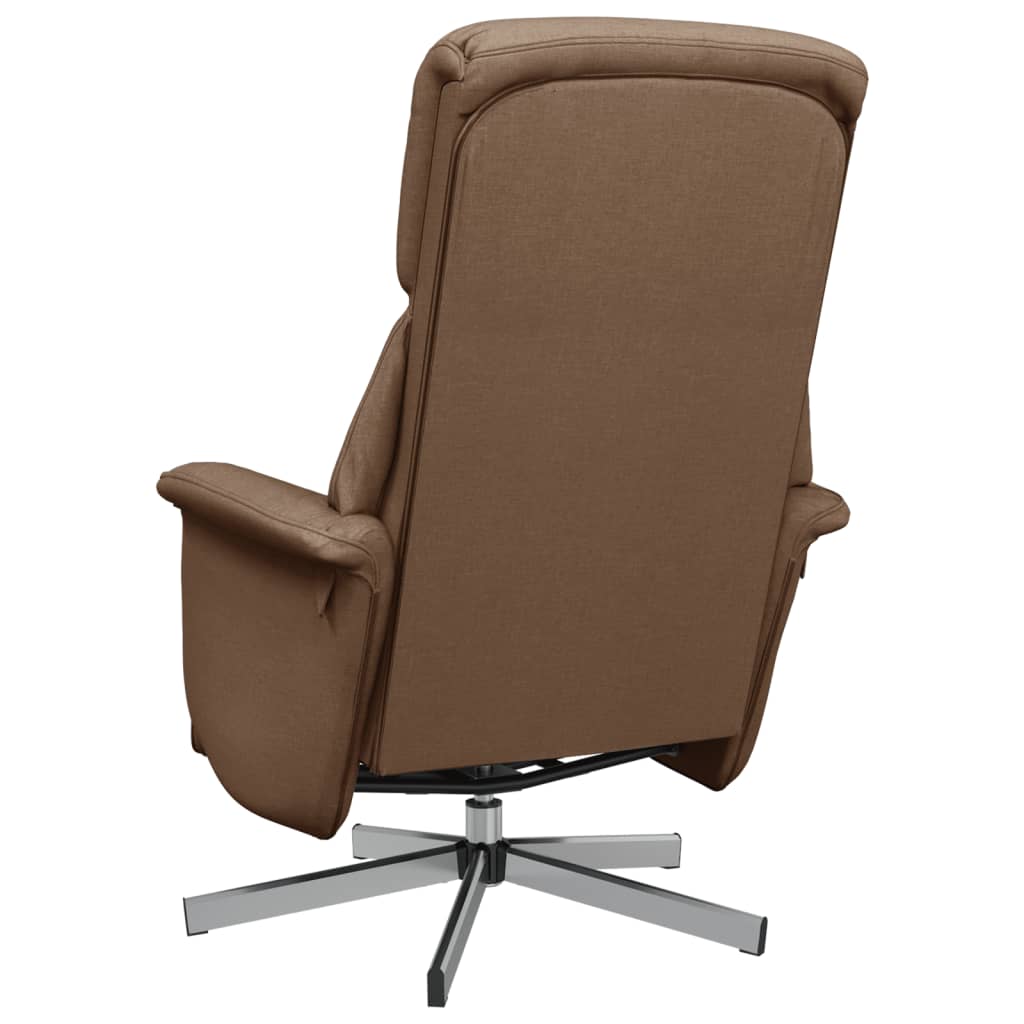 Brown Fabric Recliner Chair with Footrest