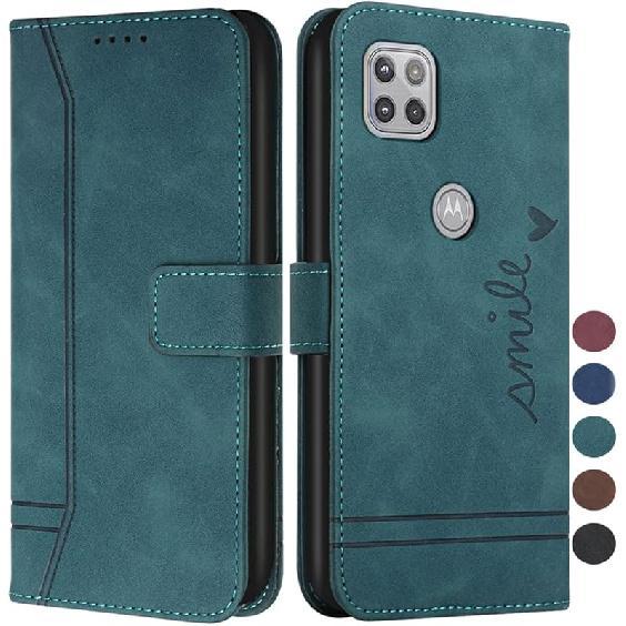 

Чохол-гаманець для Moto One 5G Ace, шкіряний чохол-відкид із підставкою, магнітний, повний захист, сумісний із зелений