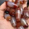 30mm Rohe Rote Achat Gestreifte Tonnenperlen Halskette - Natürliche Textur DIY Schmuckzubehör