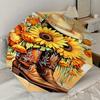 Cowboy Boots with Sunflowers Umbrella- Western Style Cowboy Hat and Boots for Men Women - Festival Gift Idea - Outdoor Rain Umbrella with Au
