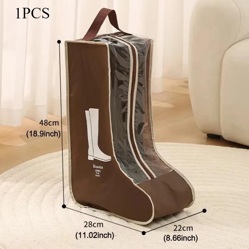 1pc/3pcs Portable Shoes Storage Bags Cover Long Riding Rain Boots Dustproof Organizer Waterproof Travel Zipper Pouch Accessories