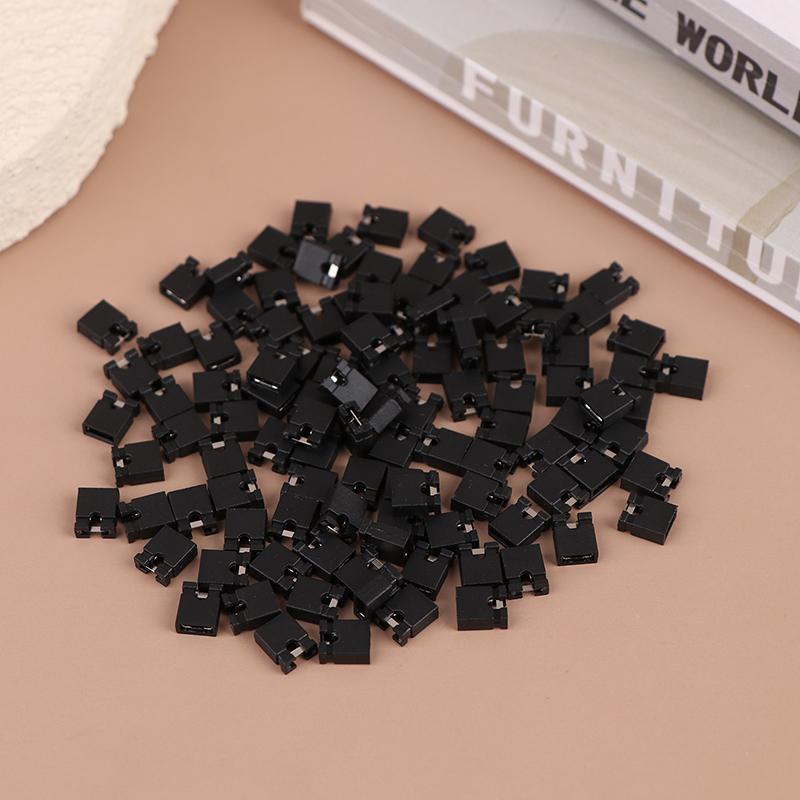 100Pcs Pitch Jumper Shorted Cap & Headers & Wire Housings 2.54Mm Shunt Shorting Block Pin Connector Cap