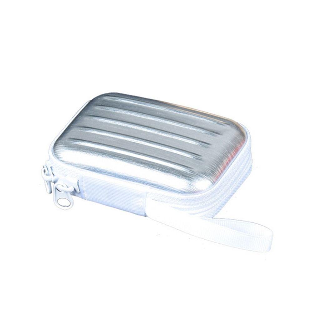 

Сумка для хранения кабеля данных из жести, прямоугольный брелок-органайзер, НОВЫЙ кошелек серебряный