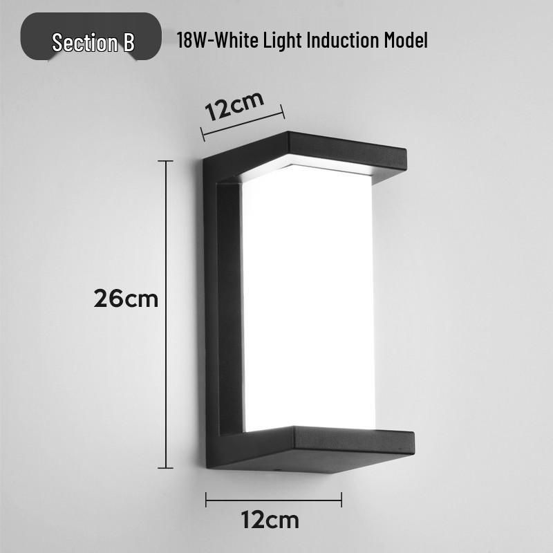 Waterproof Outdoor LED Wall Light for Courtyard, Balcony, Staircase, and Corridor - Super Bright with Induction Technology