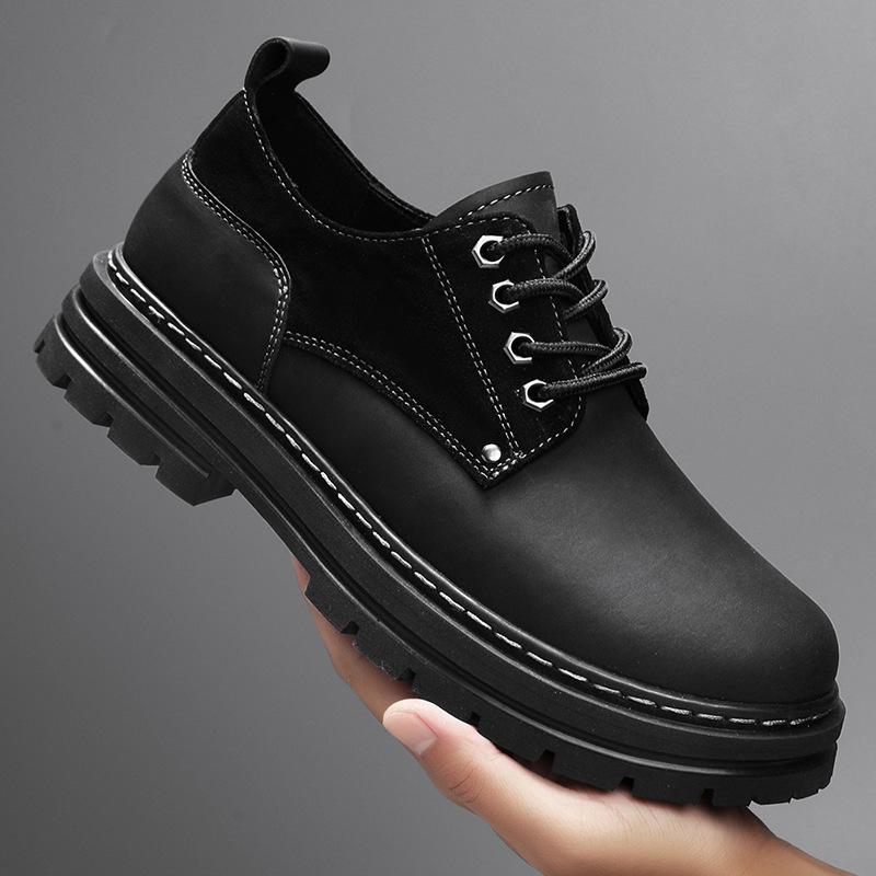 2025 new low-top Martin boots men's leather large-size casual derby shoes British tooling big head leather shoes autumn and winter