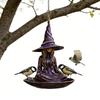Witch Garden Statue Hanging Bird Feeder for Outdoors Creative Resin Wild Bird Feeder for Patio Backyard Lawn Garden Decor