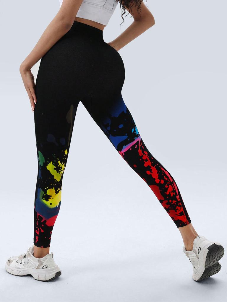 European and American Tie-Dye Yoga Pants: Comfortable, Breathable, Outdoor Sports and Running Base Layer
